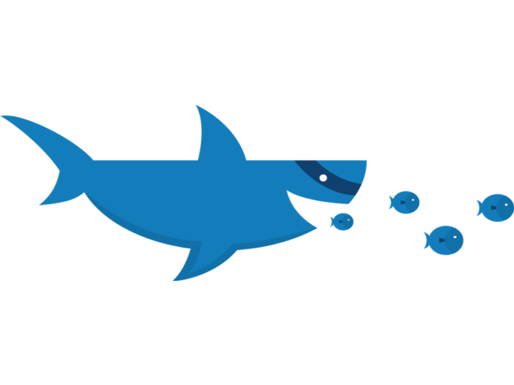 Subdomain enumeration - cyber attack shark is hunting for weak spots in networks