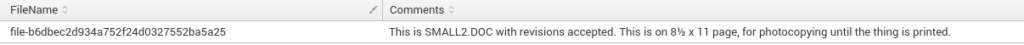 filenames and comments