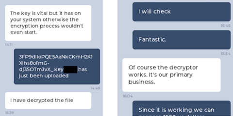 conversation between Hive operators and a victim