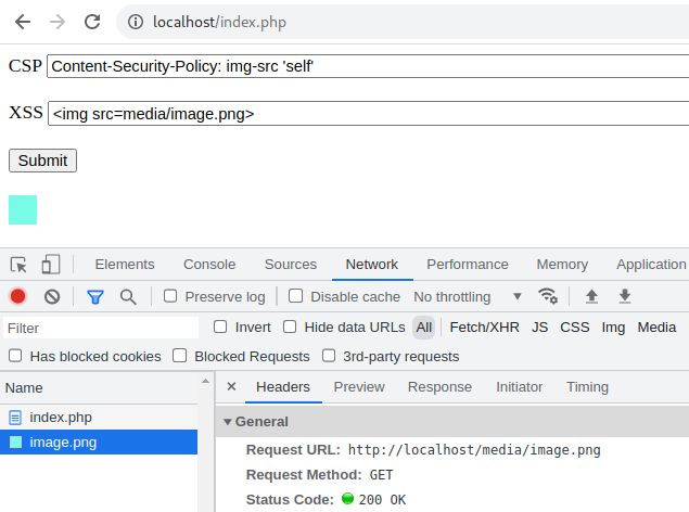 Figure 1  – permitted image loading (CSP’s ‘self’ criteria is satisfied)