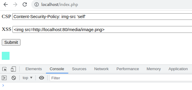 Figure 3  – permitted image loading (CSP’s ‘self’ criteria is satisfied)