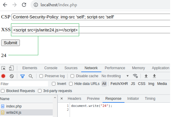 Figure 6 – permitted script loading (does not violate the CSP configuration)