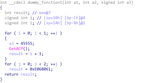 Figure 2. Dummy function used in sample