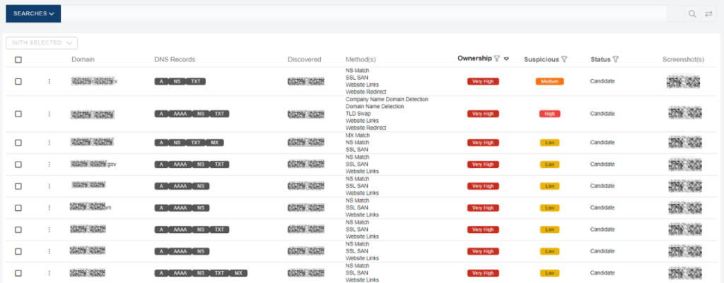 domain discovery/scoping feature in EASM platform